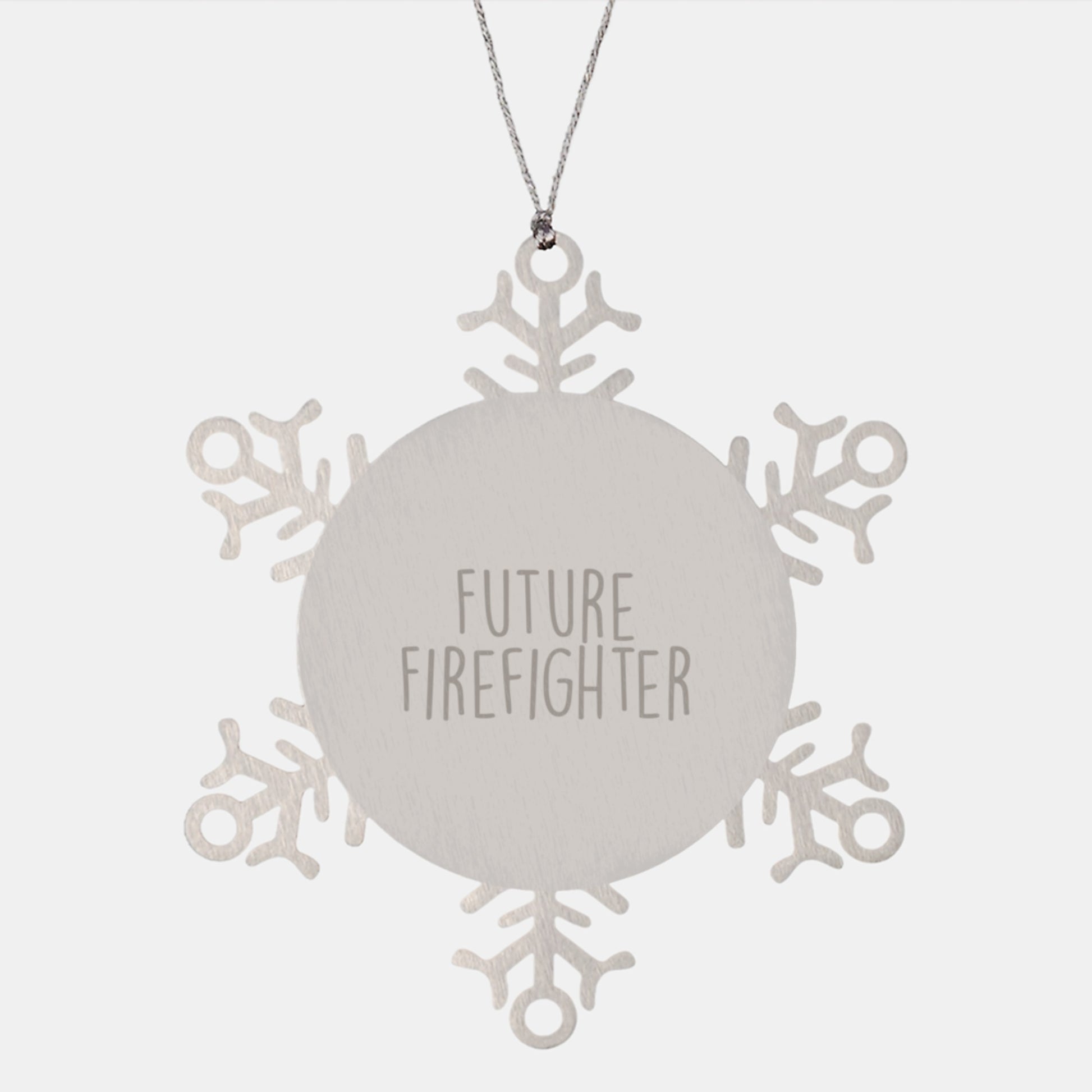 Funny Inspirational Firefighter Gifts from Family Christmas Unique Presents for Future Firefighters Snowflake Ornament - Image 1