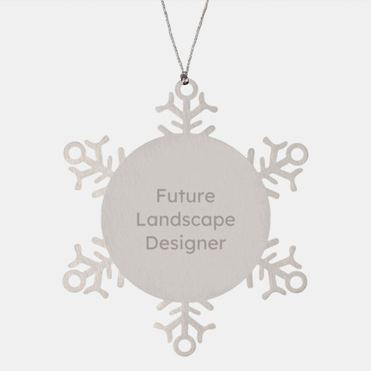 Future Landscape Designer Christmas Unique Gifts from Men to Women for Friends Family Coworkers with Funny Snowflake Ornament Stainless Steel - Image 1