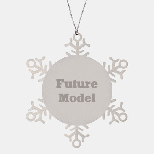 Funny Model Gifts from Husband to Wife, Christmas Unique Snowflake Ornament for Model Enthusiasts, Model Snowflake Ornament with Inspirational Quote - Image 1