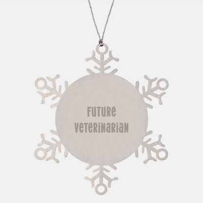 Funny Veterinary Snowflake Ornament Gifts from Parents to Future Veterinarian on Christmas Unique Gifts - Image 1