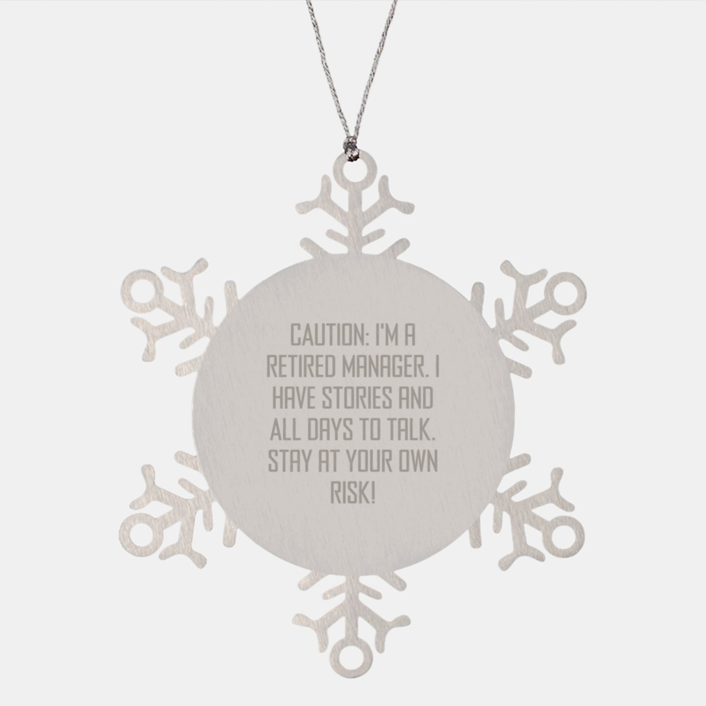 Manager Snowflake Ornament, Funny Quote, Gifts from Men, Women, Friends, Coworkers, Family, for Christmas - Image 1