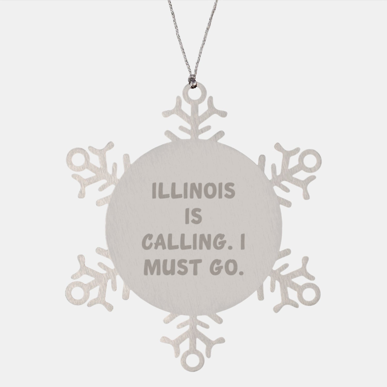 Illinois Snowflake Ornament, Funny Quote, Christmas Unique Gifts from Friends to Illinois Enthusiasts, Gifts for Illinois Lovers - Image 1