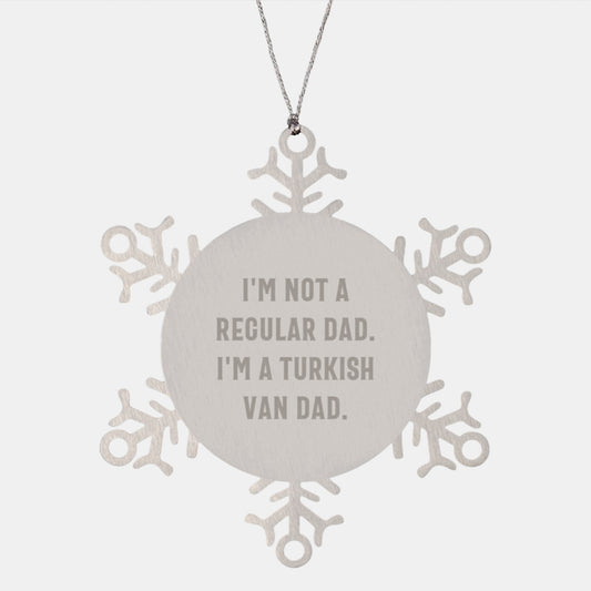 Turkish Van Cat Dad Snowflake Ornament Gifts from Men to Family, Christmas Unique Presents for Turkish Van Cat Lovers - Image 1