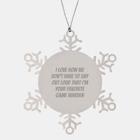 Funny Game Warden Gifts for Men, Snowflake Ornament from Friends, Christmas Unique Ideas for Family - Image 1
