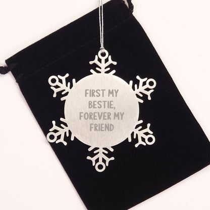Funny Bestie Gift Ideas, Bestie Snowflake Ornament for Christmas Unique Gifts from Bestie, Funny Bestie Quotes - Image 2