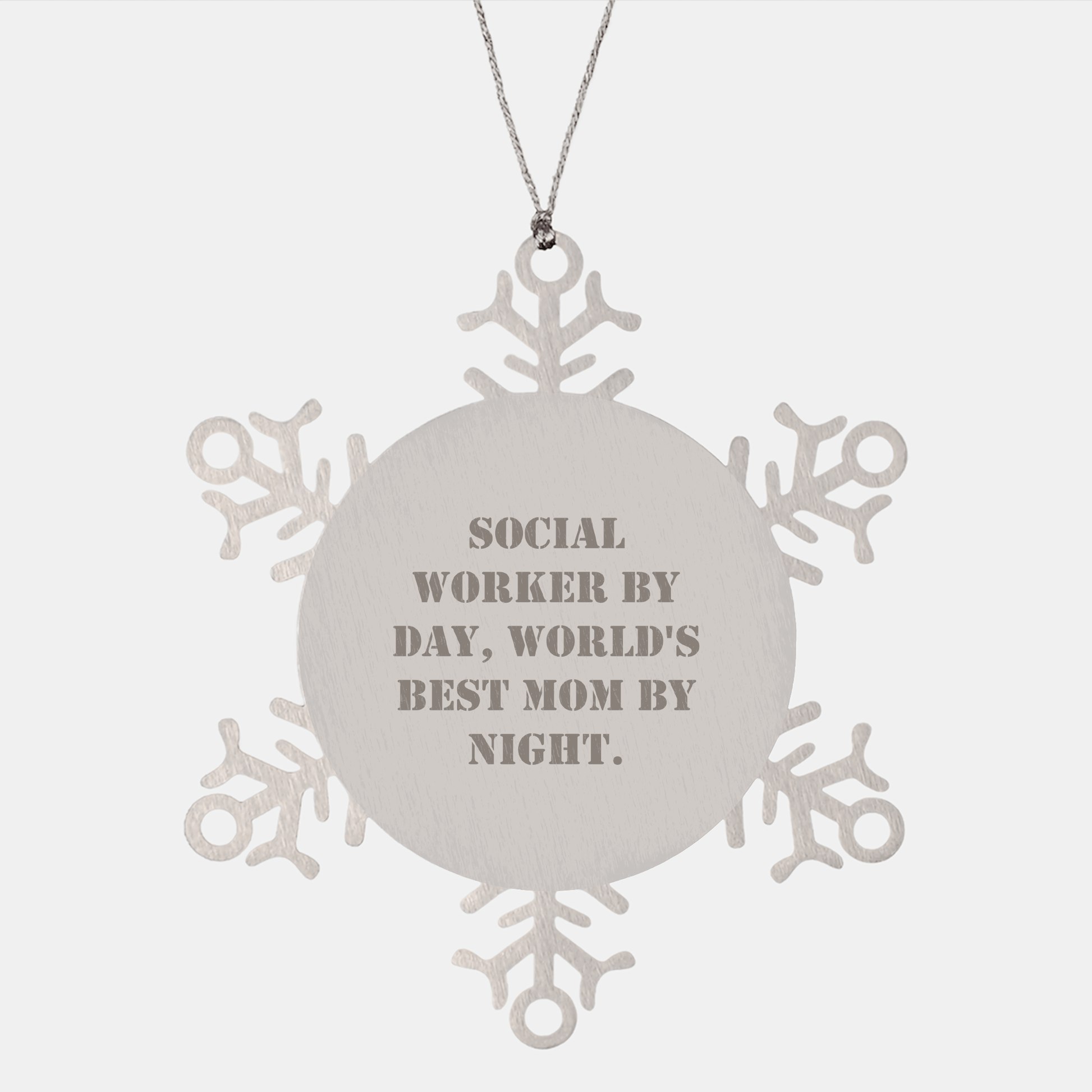 Social Worker Gifts from Men to Social Workers - Snowflake Ornament - Christmas Unique Presents - Victory Thru Vision 