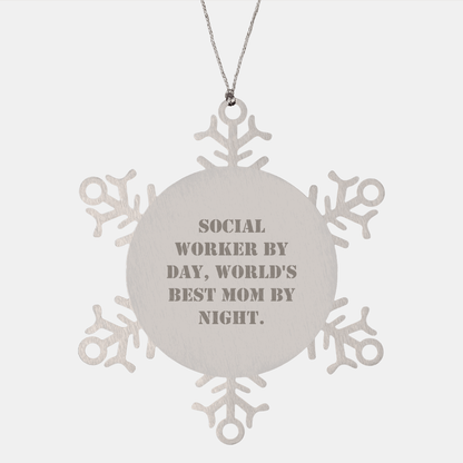 Social Worker Gifts from Men to Social Workers - Snowflake Ornament - Christmas Unique Presents - Victory Thru Vision 