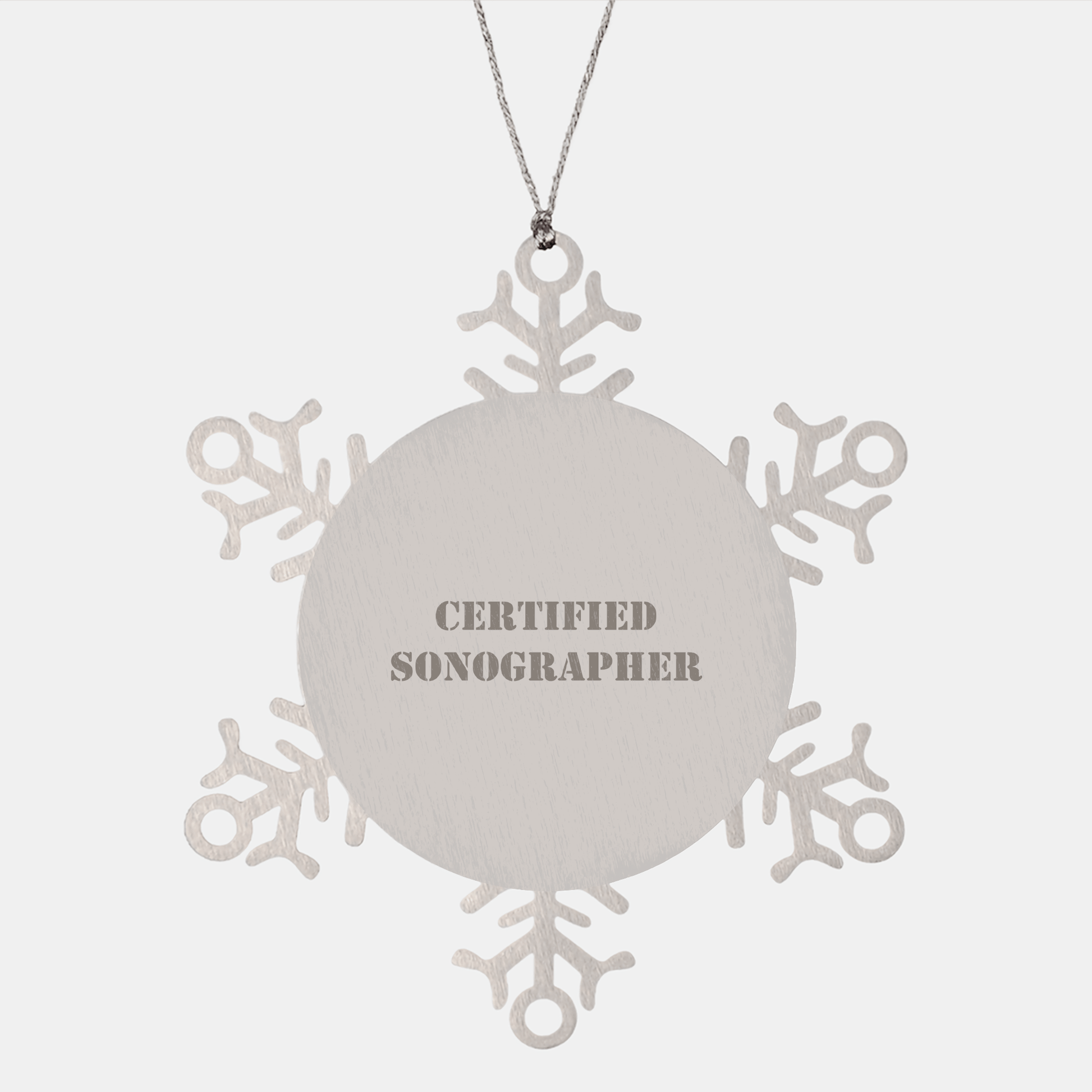 Sonographer Gifts from Friends and Family - Certified Sonographer Snowflake Ornament, Inspirational Quote - Victory Thru Vision 