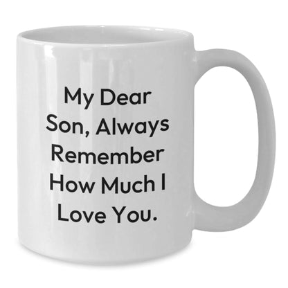 Son's Inspirational Graduation Gift from Mom, Funny White Coffee Mug for Him - Victory Thru Vision