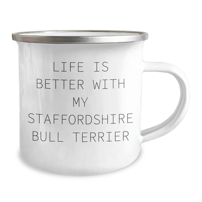 Staffordshire Bull Terrier Dog Gifts: Funny Quote Camping Mug, Gifts from Men to Staffordshire Bull Terrier Dog Lovers, Perfect Father's Day Unique Gifts - Victory Thru Vision