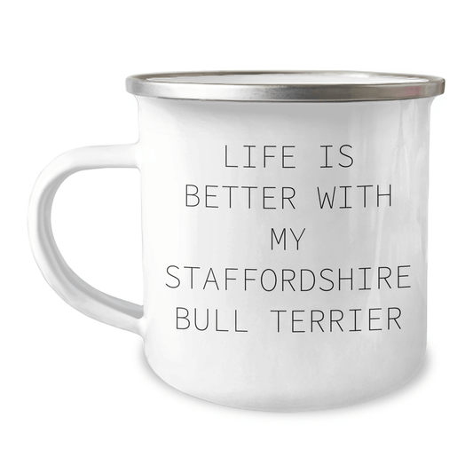 Staffordshire Bull Terrier Dog Gifts: Funny Quote Camping Mug, Gifts from Men to Staffordshire Bull Terrier Dog Lovers, Perfect Father's Day Unique Gifts - Victory Thru Vision