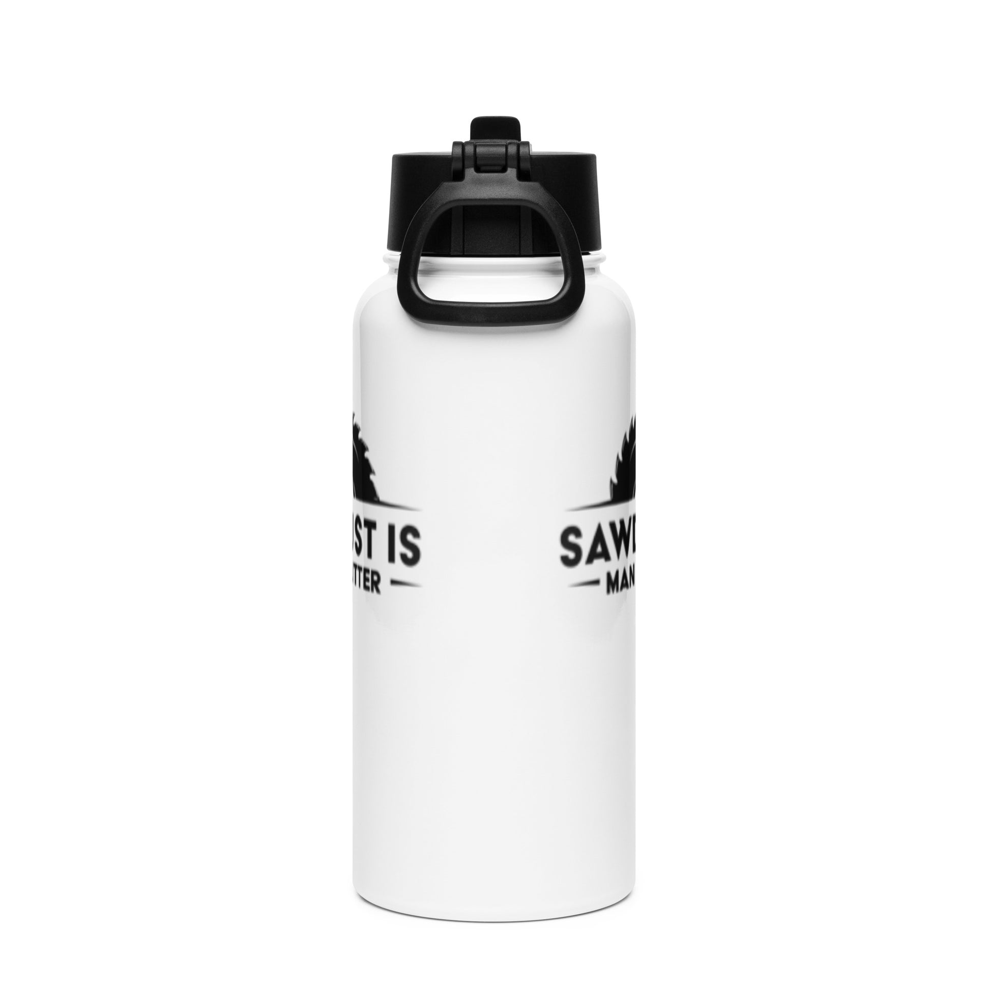 Woodworking Sawdust Is Man Glitter Stainless steel water bottle with a straw lid - Victory Thru Vision 