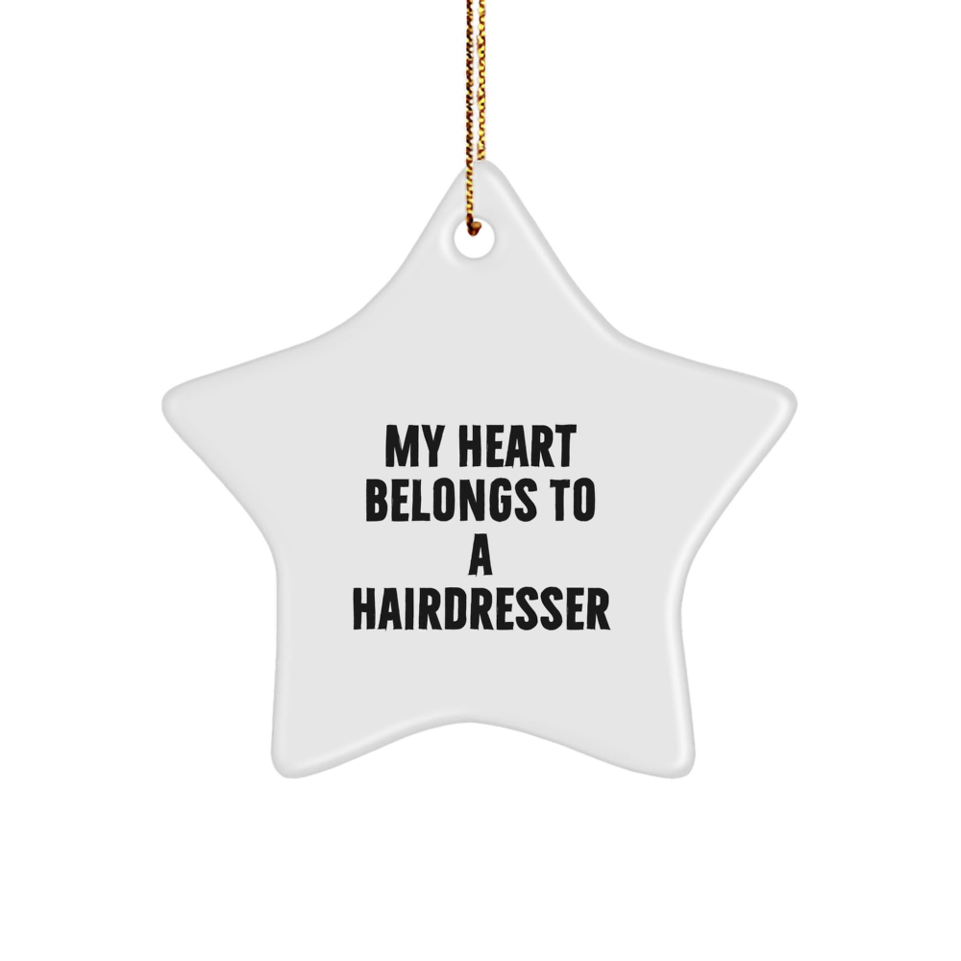 Funny Hairdresser Star Ornament Gift from Men to Hairdresser Woman on Christmas Unique Gifts - Image 1