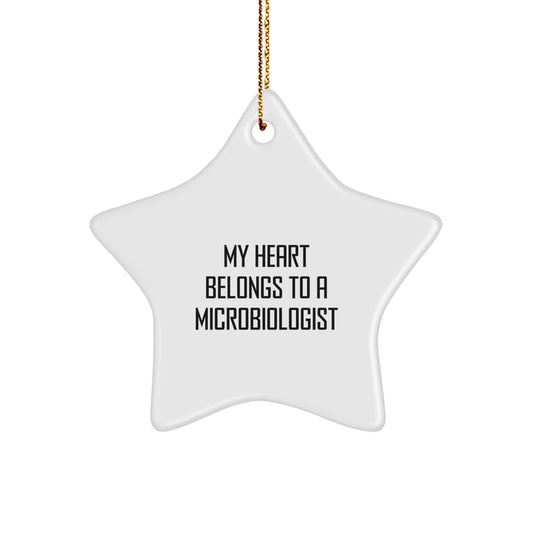 Funny Microbiologist Gifts from Family, Christmas Unique Gifts for Microbiologist Star Ornament Enthusiasts - Image 1