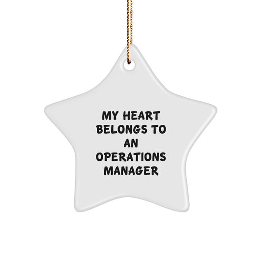 Funny Operations Manager Gifts from Men to Women, My Heart Belongs To An 'Operations Manager', Unique Christmas Unique Gifts for Coworkers - Image 1