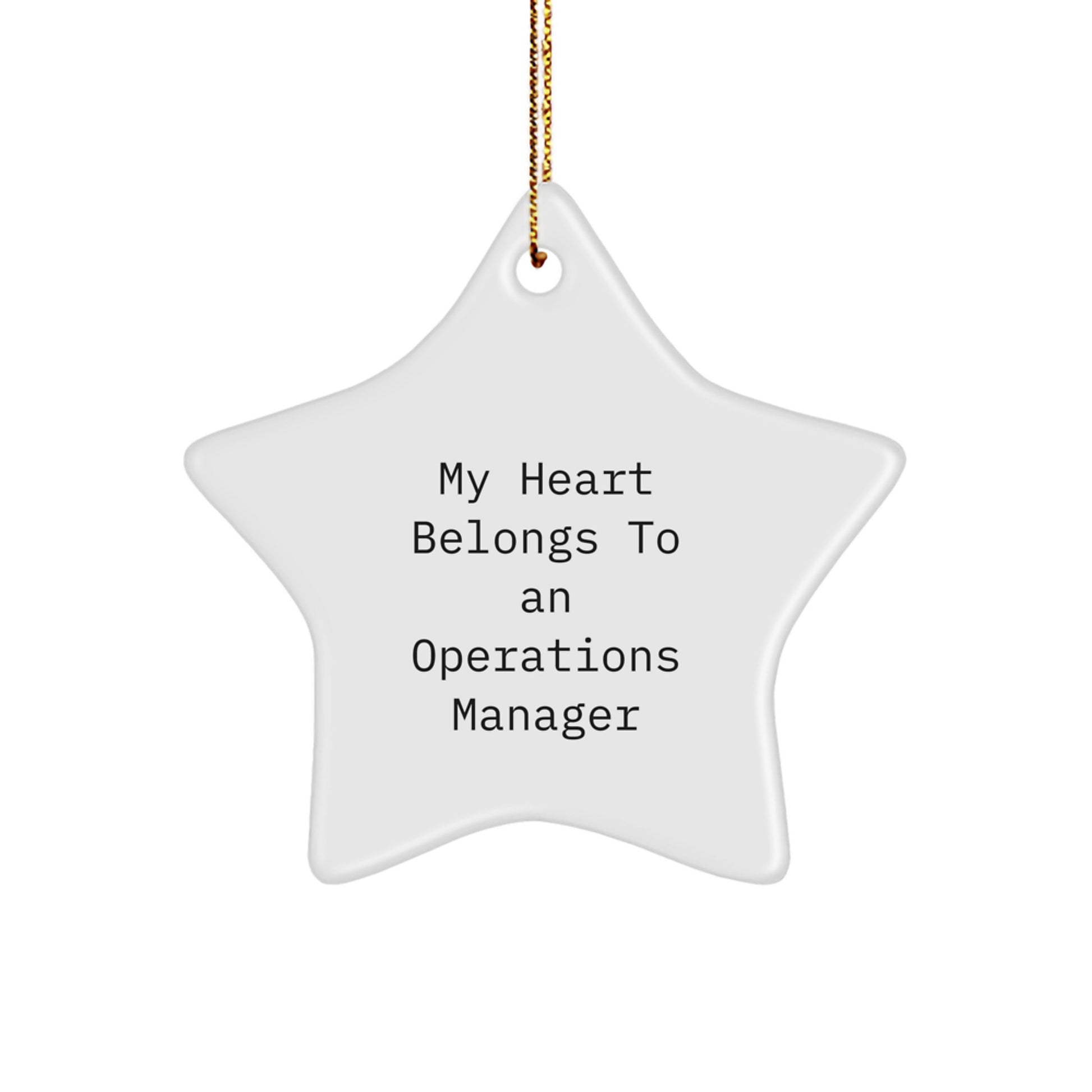 Funny Operations Manager Christmas Star Ornament Gift from Men for Family, 'My Heart Belongs To An', Unique Decorations for Home - Image 1