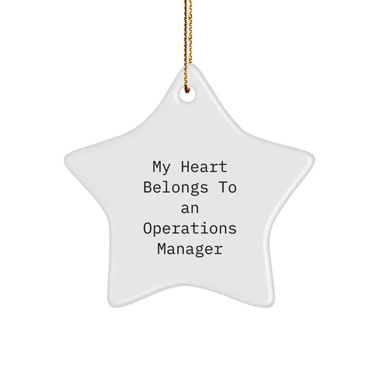 Funny Operations Manager Christmas Star Ornament Gift from Men for Family, 'My Heart Belongs To An', Unique Decorations for Home - Image 1