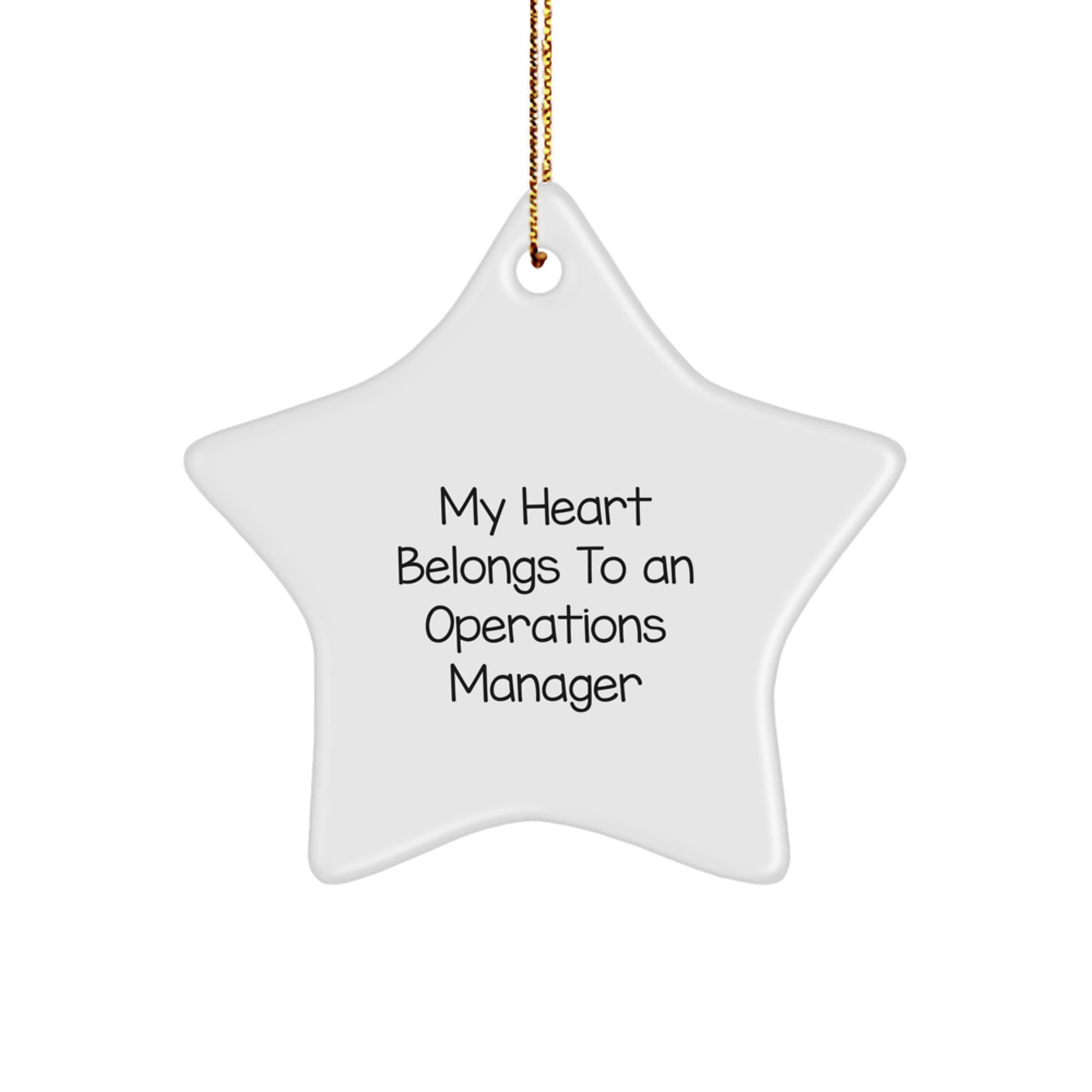 Funny Operations Manager Gifts for Christmas, Star Ornament 'My Heart Belongs To An Operations Manager' from Family - Image 1