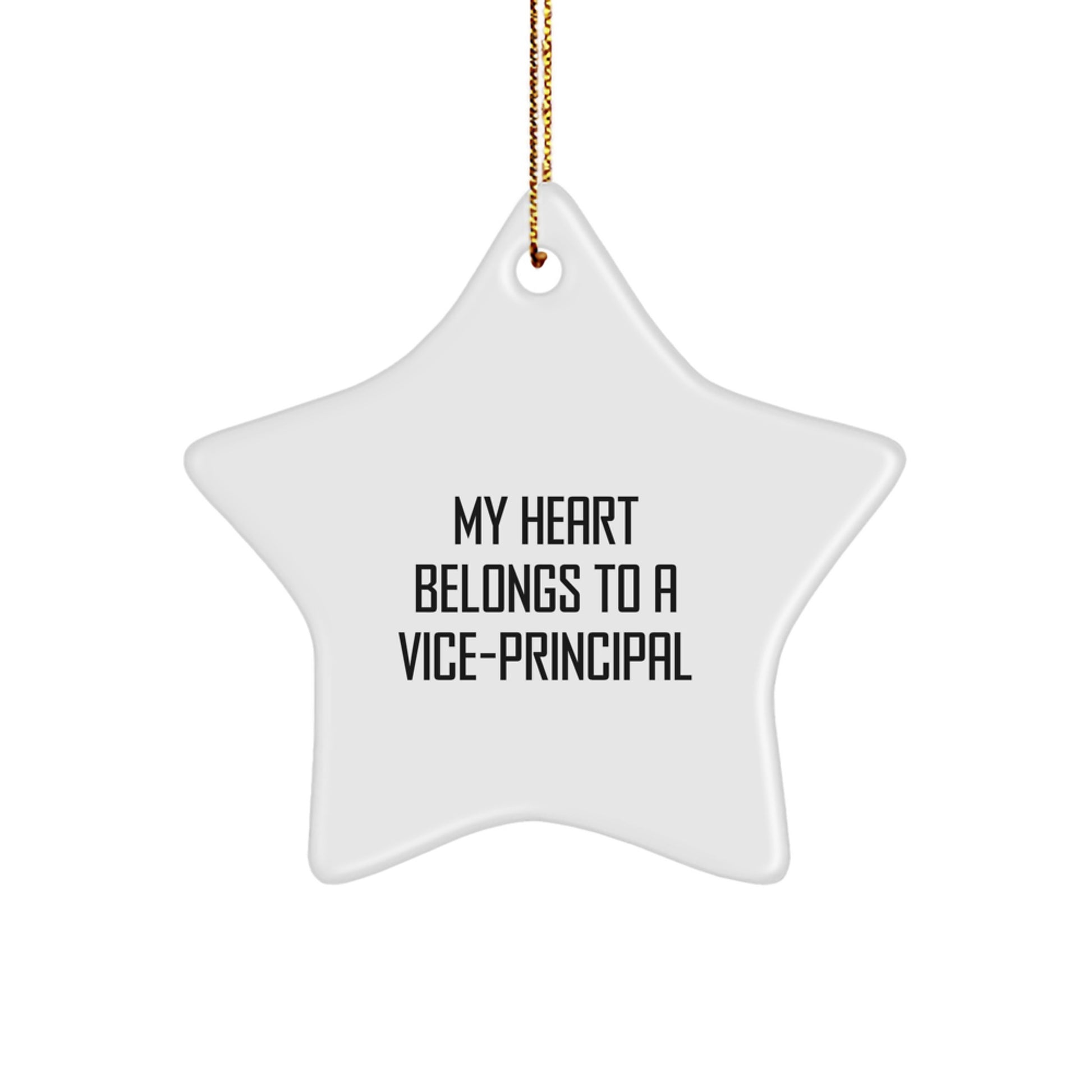 Funny Vice-principal Star Ornament Gifts from Friends for Vice-principal, Heart Belongs to Vice-principal Star Shaped Decor, Christmas Unique Gifts for Vice-principal - Image 1
