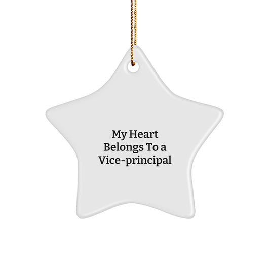 Funny Vice-principal Star Ornaments, Gifts from Friends for Vice-principal, My Heart Belongs To A Vice-principal Christmas Unique Gifts - Image 1
