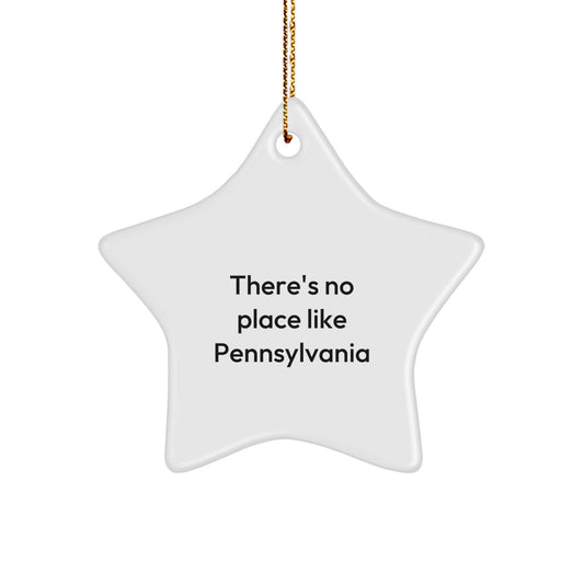 Pennsylvania Star Ornament Gifts from Men - There's No Place Like Pennsylvania, Unique Christmas Unique Gifts for Women, Family, Friends, Coworkers - Image 1