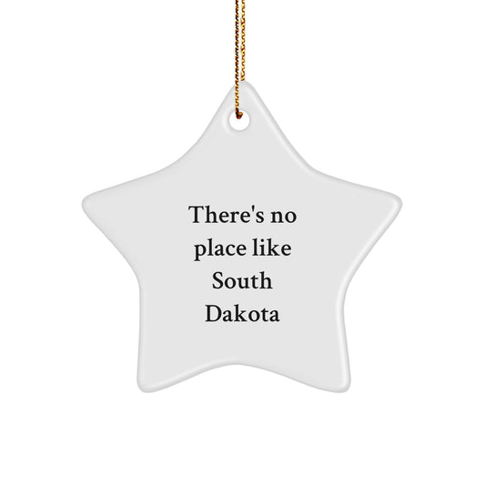South Dakota Star Ornament Gifts from Men to Women - Inspirational Christmas Decorations for Homes, Offices, or as Unique South Dakota State Gifts - There's No Place Like South Dakota - Image 1