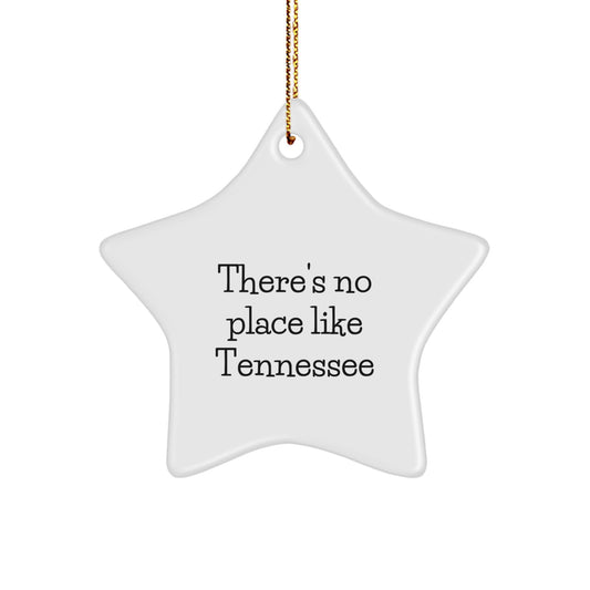 Tennessee Star Ornament Funny Quote Gifts from Friends, Unique Christmas Ornaments for Tennessee Home, There's No Place Like Tennessee Decoration - Image 1
