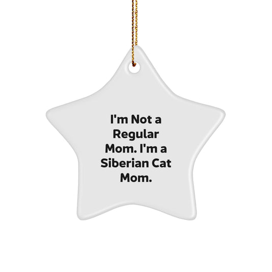 Siberian Cat Mom's Funny Christmas Unique Gift - Star Ornament from Mom to Siberian Cat Lover - Image 1