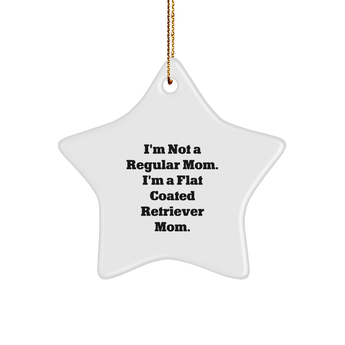 Funny Flat Coated Retriever Dog Mom Gifts from Friends for Christmas Unique Star Ornaments, 'I'm Not A Regular Mom. I'm A Flat Coated Retriever Mom.' - Image 1