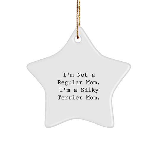 Funny Silky Terrier Dog Mom Gifts for Christmas - Star Ornament for Silky Terrier Dog Lover, Gifts from Family for Christmas Decorations - Image 1