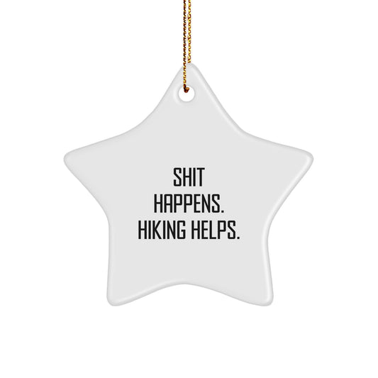 Funny Hiking Star Ornament Gifts from Men to Friends - Christmas Unique Star Decorations for Hiking Enthusiasts - Image 1