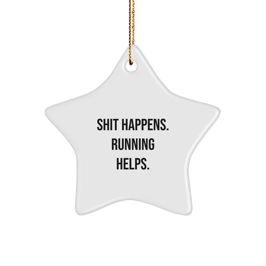 Funny Running Star Ornament Gifts for Running Enthusiasts, Friends, or Family Members, Christmas Unique Decorations from Men or Women - Image 1