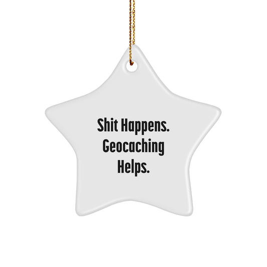 Geocaching Funny Star Ornament Gifts from Family for Christmas Fun - Image 1