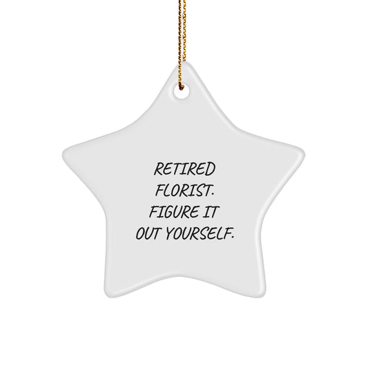 Funny Gift for Florist Friends - Star Ornament from Men - White Star Shaped Decor for Christmas Unique Gifts - Image 1