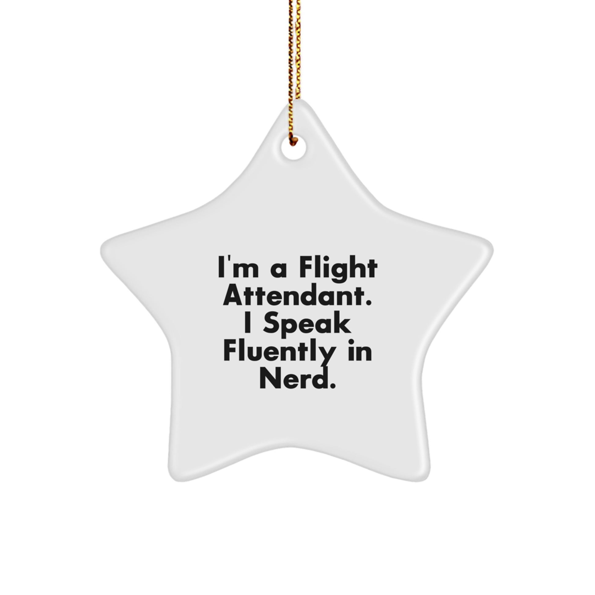 Flight Attendant Gifts, Funny Star Ornament, 'I Speak Fluently In genius' Quote, Gifts from Friends and Family for Flight Attendants, Unique Christmas Decorations - Image 1