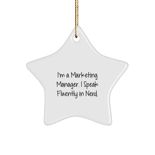 Funny Marketing Manager Gifts from Friends Christmas Star Ornament for Marketing Manager - Image 1