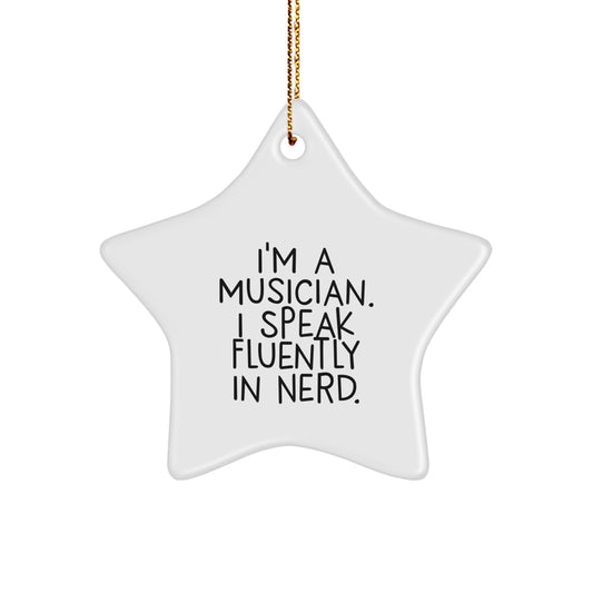 Funny Musician Gifts for Musician Friends by Gifts from Family - Christmas Unique Star Ornament - Image 1