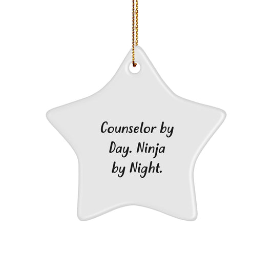 Counselor Gifts from Friends - Star Ornament with Funny Quote - Christmas Unique Finds for Counselors - Image 1