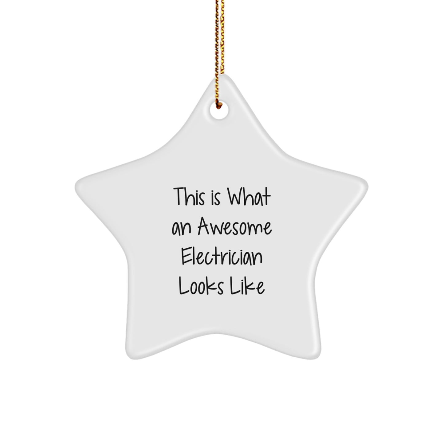 Funny Electrician Gifts Gifts from Family for Electrician Christmas Unique Star Ornament - Image 1