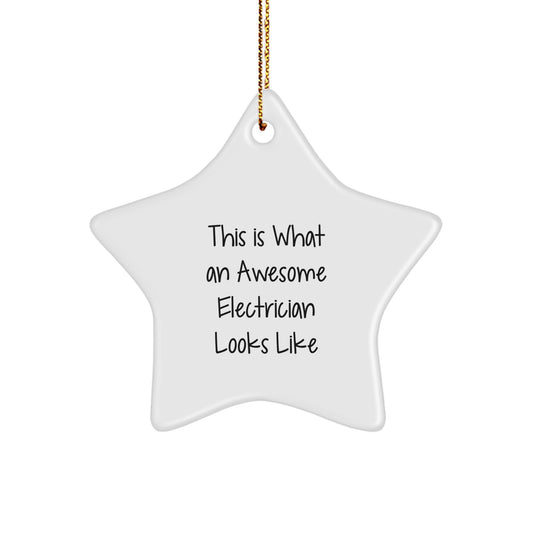 Funny Electrician Gifts Gifts from Family for Electrician Christmas Unique Star Ornament - Image 1