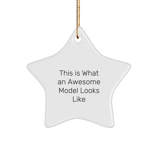 Funny Model Gifts from Friends - This 'Is What An Awesome Model Looks Like' Star Ornament for Model Enthusiasts, Unique Christmas Unique Gifts for Men, Women, or Family - Image 1