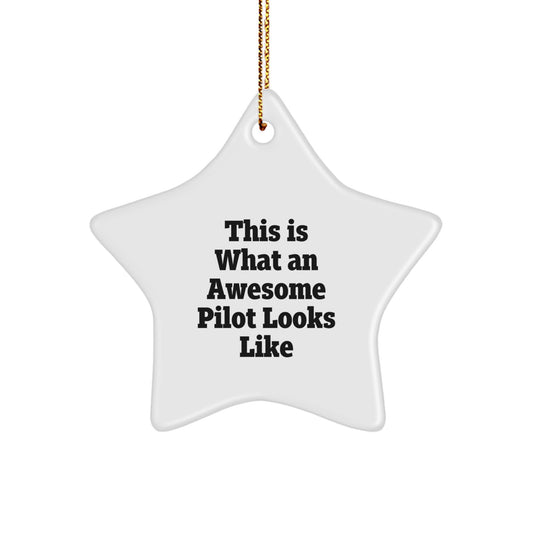Pilot Gifts, This Is What An Awesome Pilot Looks Like, Star Ornament, Christmas Unique Gifts from Friends to Family - Image 1