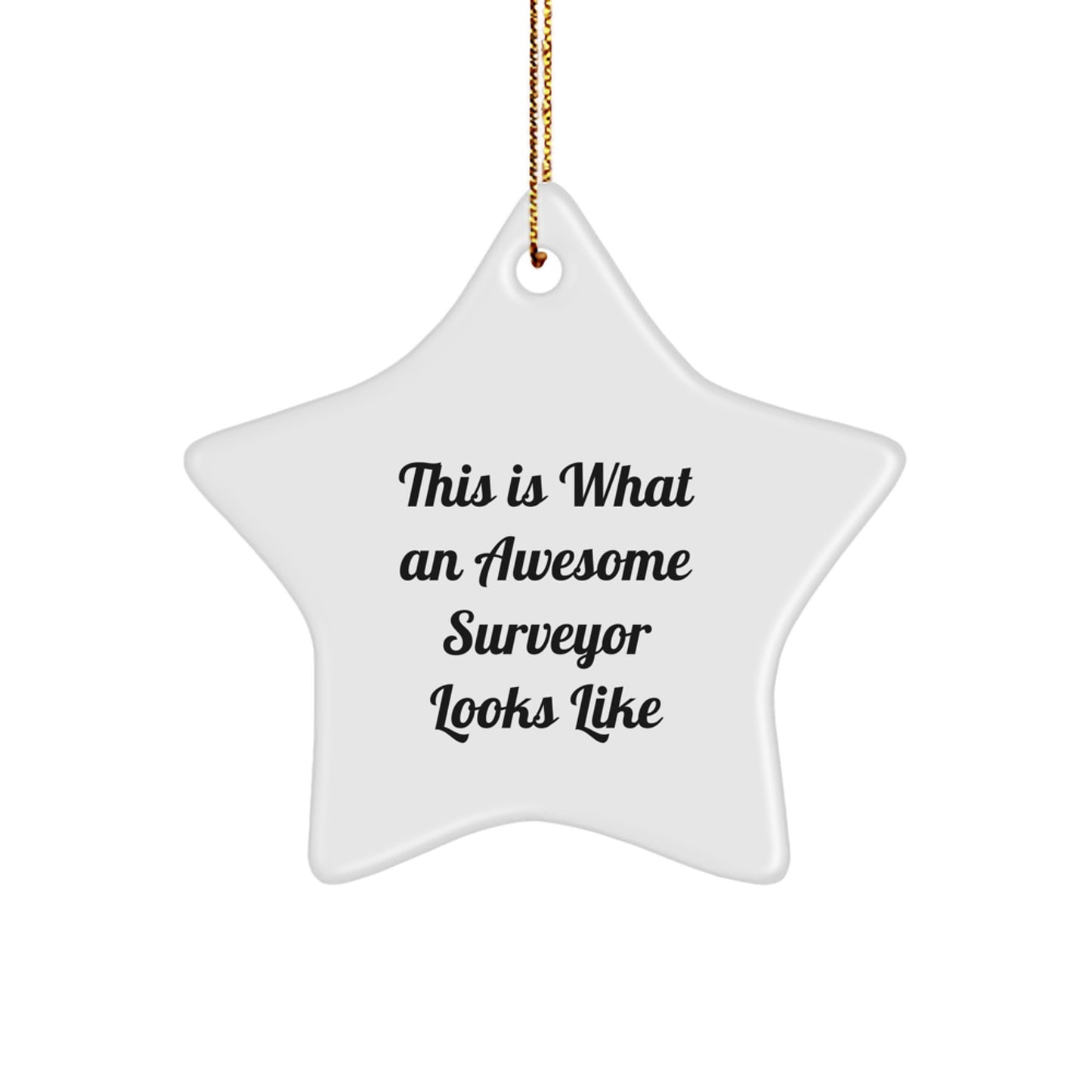 Funny Star Ornament Gifts from Friends for Surveyor, Christmas Unique Gifts for Surveyor Enthusiasts, Surveyor Star Ornament - Image 1