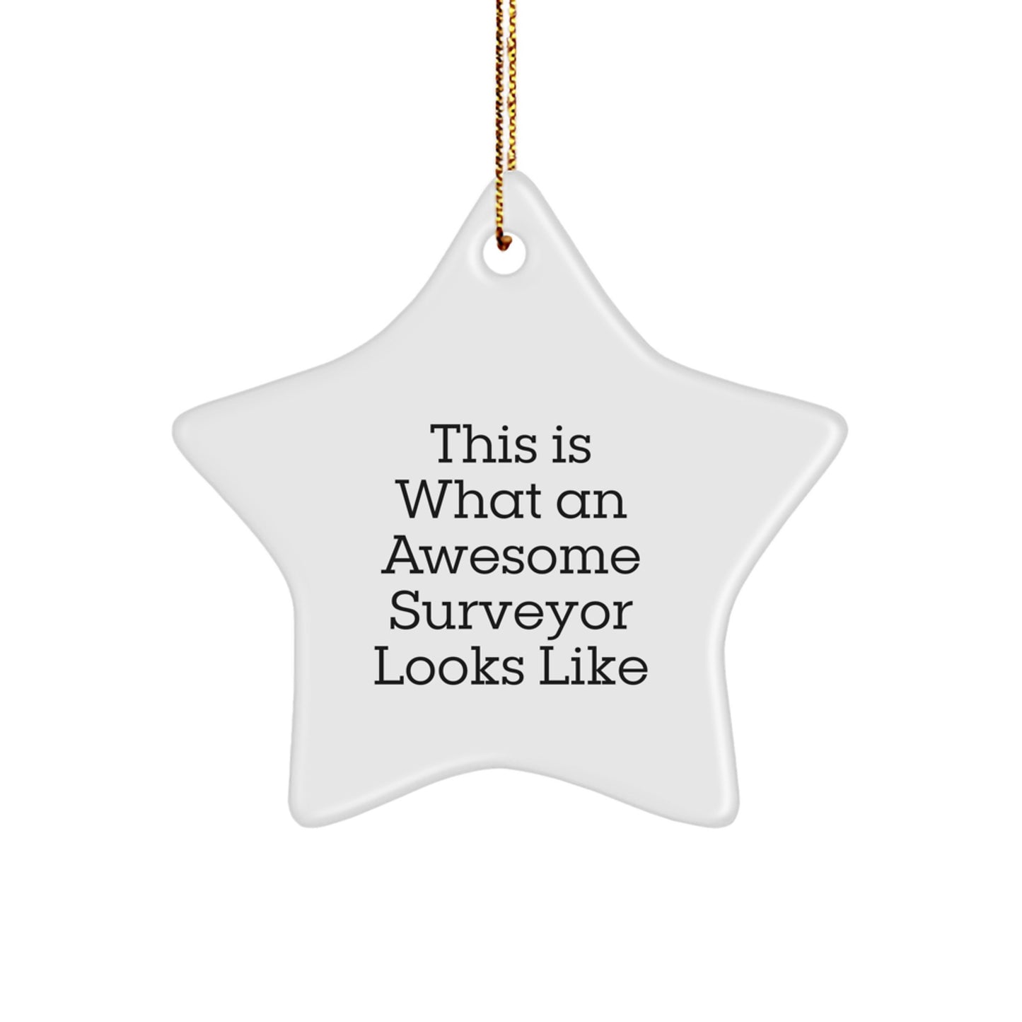 Funny Surveyor Gifts for Men from Friends - Star Ornament Christmas Unique Decorations This Is What An Awesome Surveyor Looks Like - White Star Shaped Home Decor - Image 1