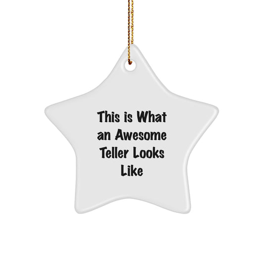 Funny Teller Star Ornament Gifts from Friends for Christmas, Teller Star Ornament This Is What An Awesome Teller Looks Like, Funny Teller Star Ornament Gifts for Men - Image 1