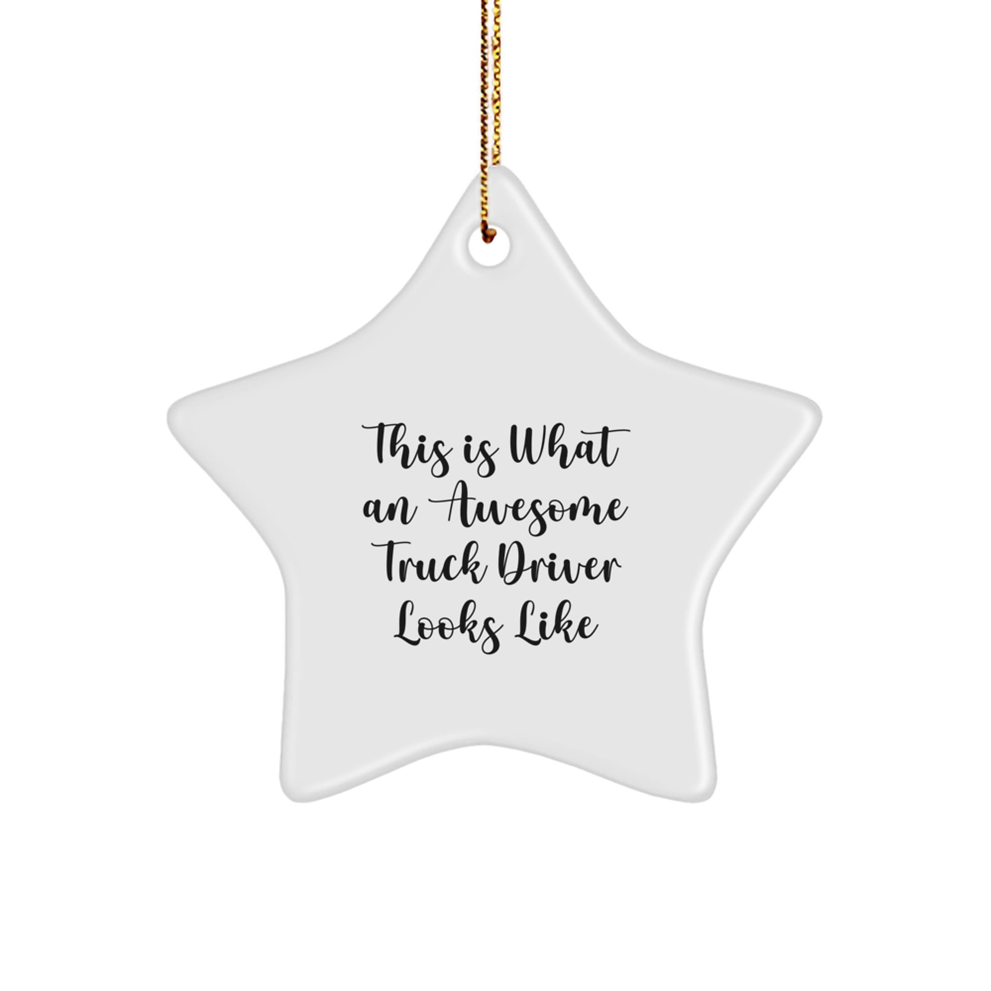 Funny Truck Driver Gifts for Men from Family Christmas Unique Star Ornament This Is What An Awesome Truck Driver Looks Like - Image 1