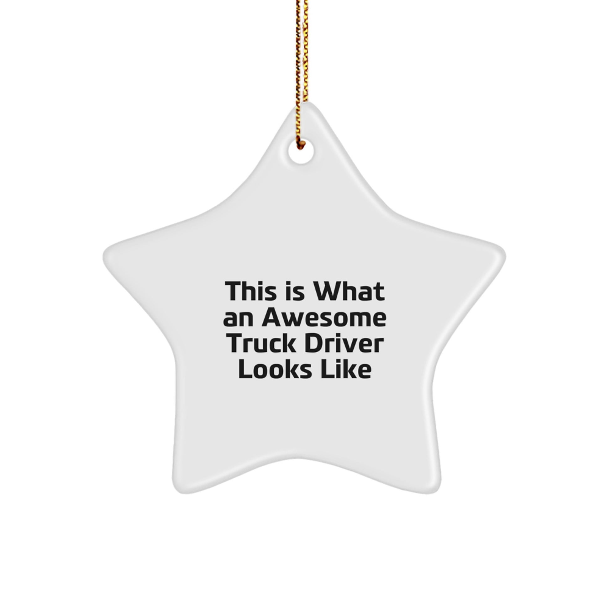 Funny Truck Driver Gifts from Family, Star Ornament for Men, Christmas Unique Presents for Truckers Who Rock - Image 1