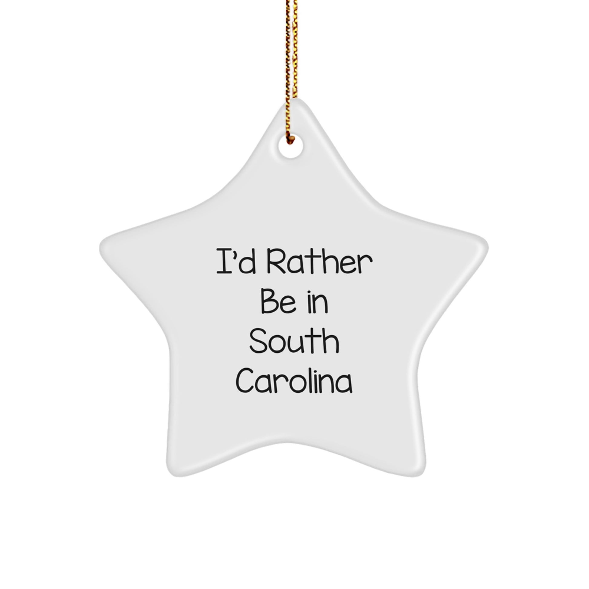 South Carolina Star Ornament Gifts from I'd Rather Be In South Carolina to Friends and Family, Unique Christmas Memorable Presents for South Carolinians - Image 1