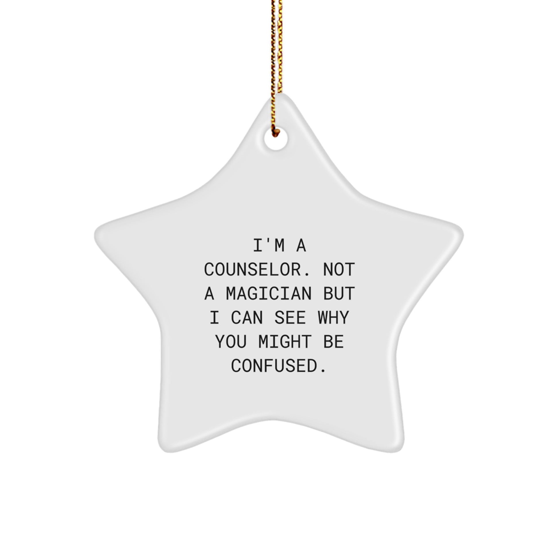 Funny Counselor Gifts from Family and Friends - Star Ornament for Christmas Unique Ideas for Counselor Men and Women - Image 1