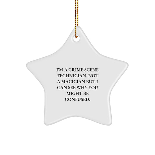 Crime Scene Technician Gifts from Friends to Family - Funny Star Ornament for Christmas - Image 1